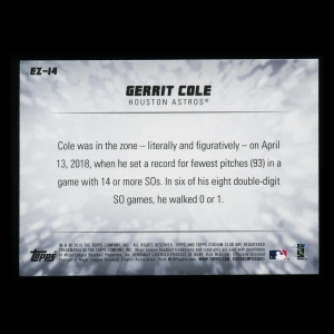 Gerrit Cole 2019 Stadium Club Emperors of the Zone Astros