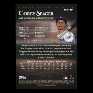 Corey Seager 2019 Stadium Club Chrome Dodgers