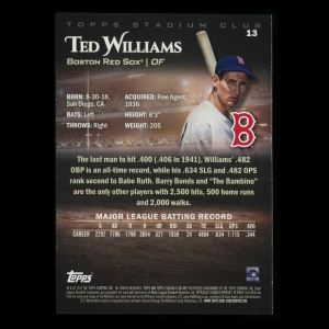 Ted Williams 2019 Stadium Club Red Sox