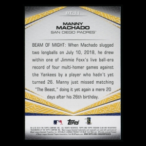 Manny Machado 2019 Stadium Club Beam Team Padres
