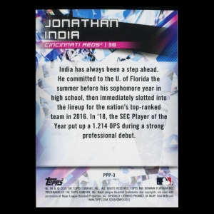 Jonathan India 2019 Bowman Platinum Prismatic Prodigies Reds