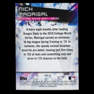 Nick Madrigal 2019 Bowman Platinum Prismatic Prodigies White Sox