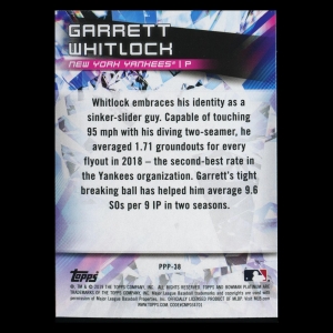 Garrett Whitlock 2019 Bowman Platinum Prismatic Prodigies Yankees