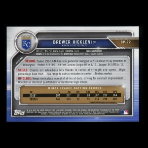Brewer Hicklen 2019 Bowman 1st Bowman Royals