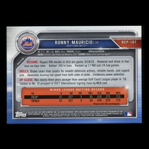 Ronny Mauricio 2019 Bowman Chrome 1st  Bowman Mets