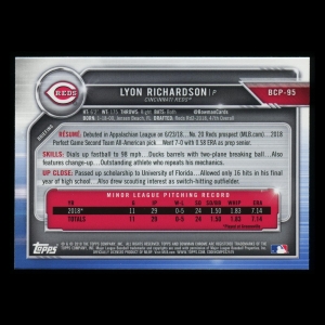 Lyon Richardson 2019 Bowman Chrome 1st  Bowman Reds