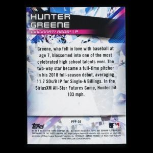 Hunter Greene 2019 Bowman Platinum Prismatic Prodigies Reds