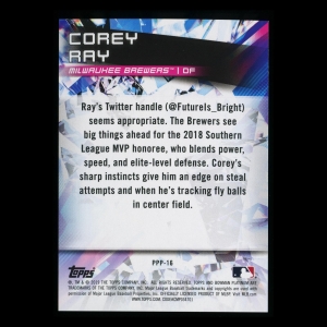 Corey Ray 2019 Bowman Platinum Prismatic Prodigies Brewers 095/250
