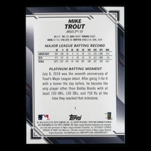 Mike Trout 2019 Bowman Platinum Angels