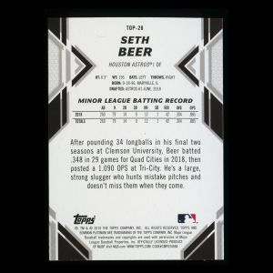 Seth Beer RC 2019 Bowman Platinum Rookie Astros