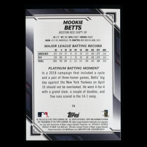 Mookie Betts 2019 Bowman Platinum Red Sox