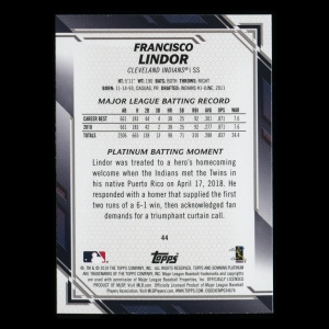 Francisco Lindor 2019 Bowman Platinum Indians