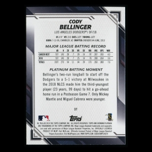 Cody Bellinger 2019 Bowman Platinum Dodgers