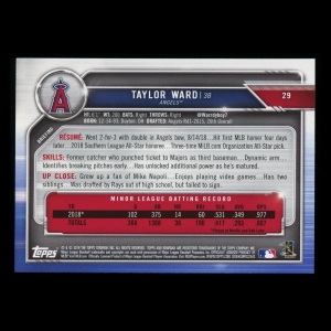 Taylor Ward RC 2019 Bowman Rookie Angels