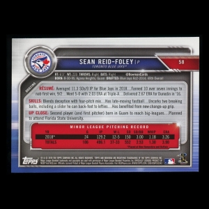 Sean Reid-Foley RC 2019 Bowman Rookie Blue Jays