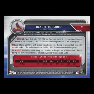 Dakota Hudson RC 2019 Bowman Rookie Cardinals