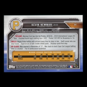 Kevin Newman RC 2019 Bowman Rookie Pirates