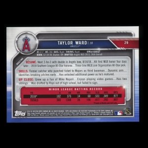 Taylor Ward RC 2019 Bowman Rookie Angels