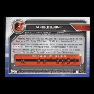 Cedric Mullins RC 2019 Bowman Rookie Orioles