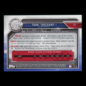 Touki Toussaint RC 2019 Bowman Rookie Braves
