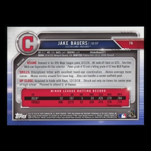 Jake Bauers RC 2019 Bowman Rookie Indians