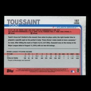 Touki Toussaint RC 2019 Topps Chrome Rookie Braves