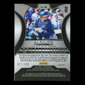 A.J. Pollock 2019 Prizm Blue Mojo Dodgers 027/399