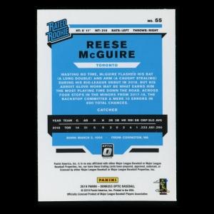 Reese McGuire RR 2019 Optic Rated Rookie Blue Jays