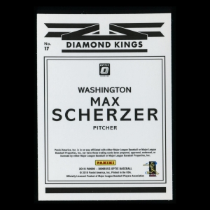 Max Scherzer 2019 Optic Diamond Kings Nationals