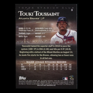 Touki Toussaint RC 2019 Stadium Club Rookie Braves