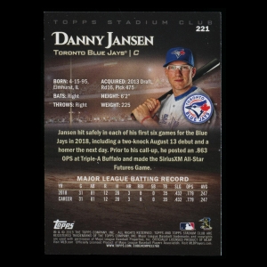 Danny Jansen RC 2019 Stadium Club Rookie Blue Jays