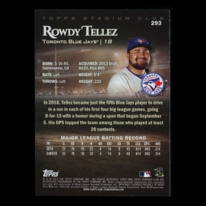 Rowdy Tellez RC 2019 Stadium Club Rookie Blue Jays