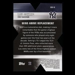 Lou Gehrig 2020 Topps Die-Cut Wins Above Placement 1930's Yankees