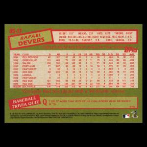 Rafael Devers 2020 Topps 1985 Retro Red Sox