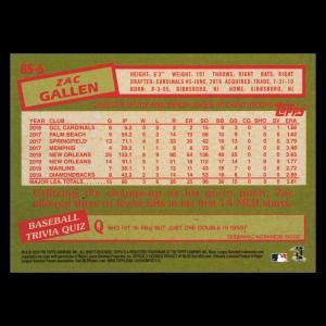 Zac Gallen RC 2020 Topps 1985 Retro Rookie Diamondbacks
