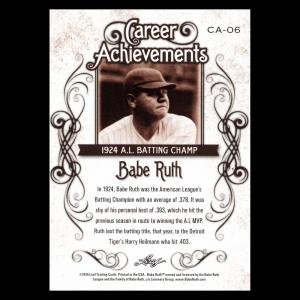 Babe Ruth 2016 Leaf Career Achievements 1924 A.L. Batting Champ #6
