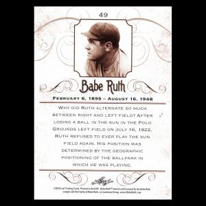 Babe Ruth 2016 Leaf Ruth Played Both Left and Right Field #49