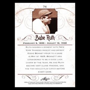 Babe Ruth 2016 Leaf Ruth and Yankees Batboy Eddie Bennett #74