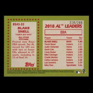 Blake Snell 2020 Topps 1985 Retro AL All Star Rays 218/299