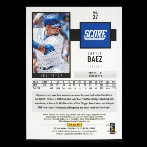 Javier Baez 2020 Chronicles Score Cubs