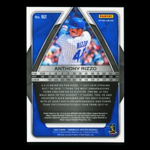 Anthony Rizzo 2020 Chronicles Spectra Silver Cubs