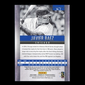 Javier Baez 2020 Chronicles Titanium Cubs