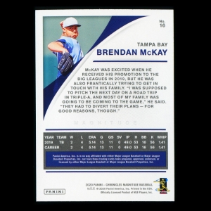 Brendan McKay RC 2020 Chronicles Magnitude Rookie Rays