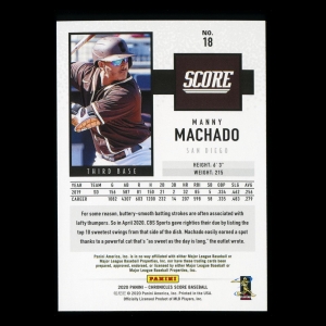 Manny Machado 2020 Chronicles Score Padres