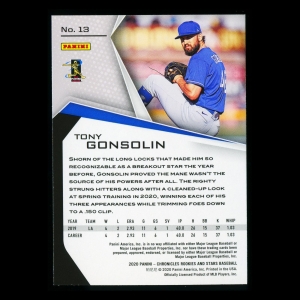 Tony Gonsolin RC 2020 Chronicles Rookies & Stars Rookie Dodgers