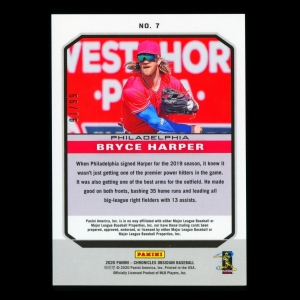 Bryce Harper 2020 Chronicles Obsidian Purple Phillies 91/99