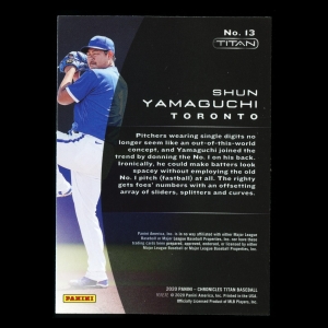 Shun Yamaguchi RC 2020 Chronicles Titanium Rookie Blue Jays