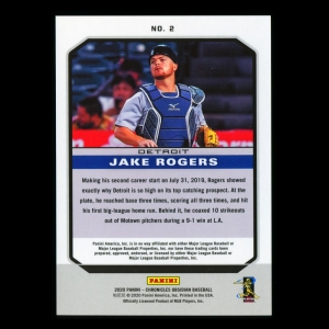 Jake Rogers RC 2020 Chronicles Obsidian Rookie Tigers
