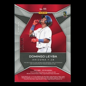 Domingo Leyba RC 2020 Chronicles Spectra Silver Patch Rookie Diamonbacks