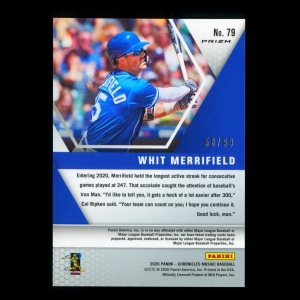 Whit Merrifield RC 2020 Chronicles Mosaic Blue Hyper Royals 50/99